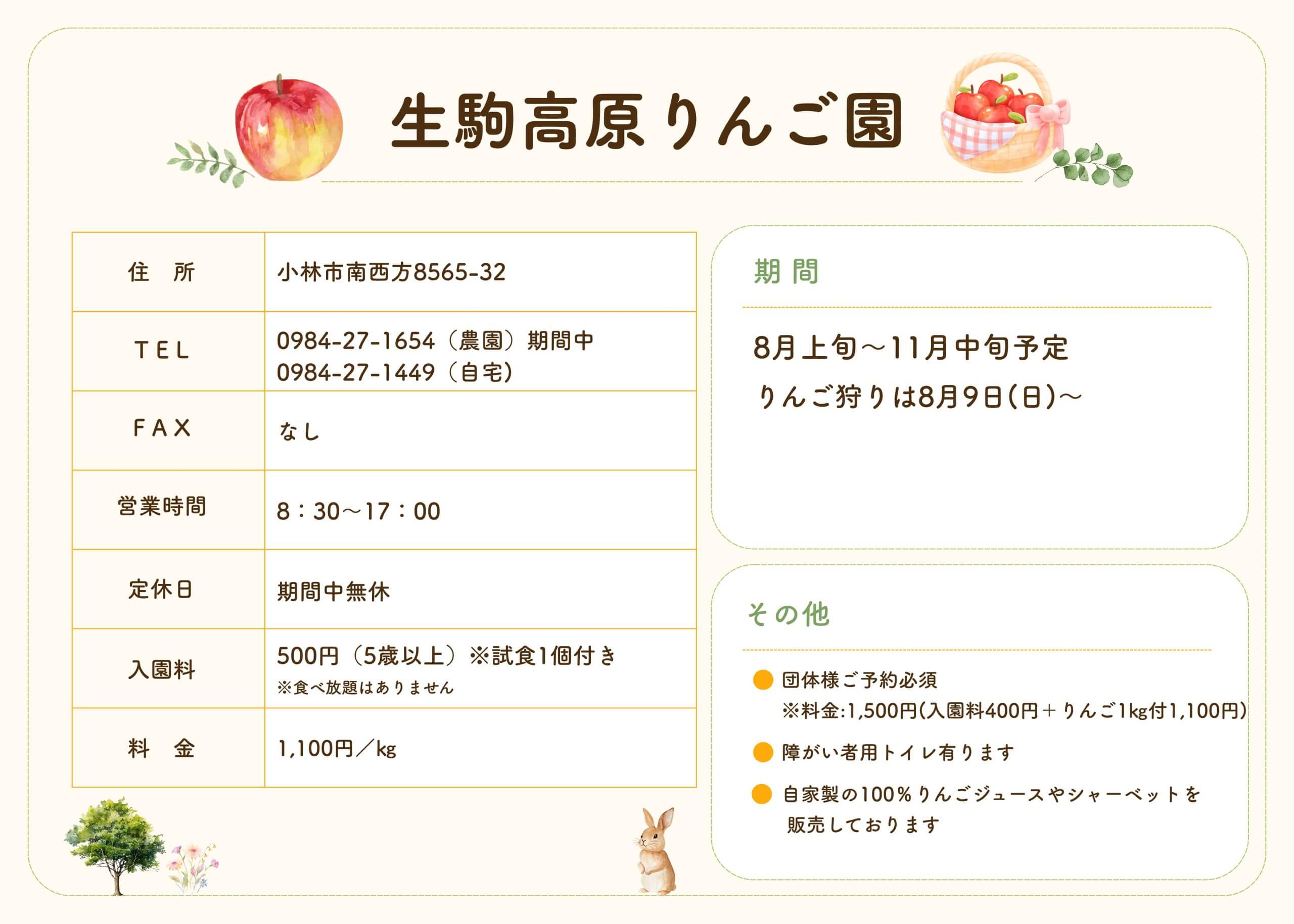 生駒高原りんご園の情報