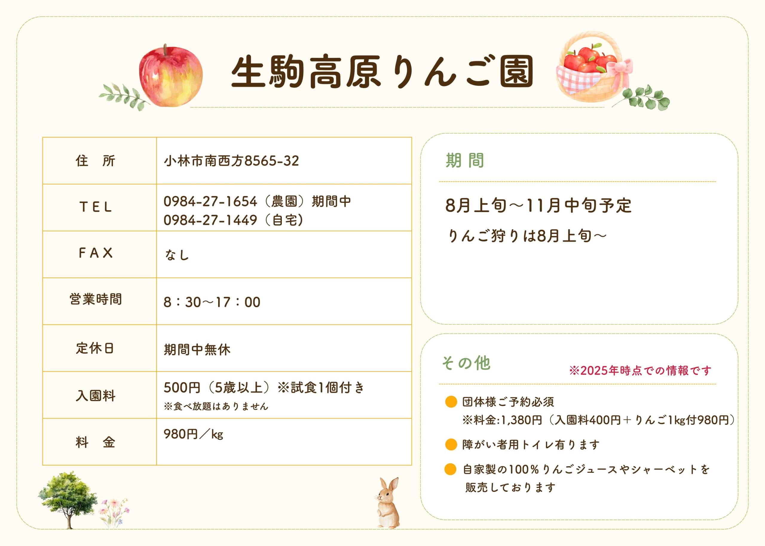 生駒高原りんご園の情報